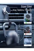 DEANB 360° Dönen Çinko Alaşımlı Tutacak Oto Aksesuarları Mıknatıslı Tutacak Araç Içi Telefon Tutacağı - 3
