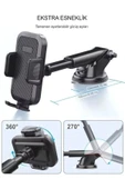 DEANB 2in1 Sarsıntı Önleyici Araç Telefon Tutucu - Ayna Ve Torpido Montajlı, 360° Dönen Vantuzlu Tutucu - 4