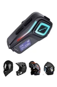 DEANB IP68 Su Geçirmez FM Radyolu Fenerli HD LCD Ekran İNTERKOM Bluetooth Motosiklet Kask Kulaklığı - 1
