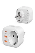 DEANB AC-115 2500W 3.4A 2USB 1Type-C 1Soket Akım Korumalı Şarj Adaptörü Priz Çoğaltıcı - 3