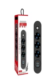 çelikwork inspiring technology Ftr 2500w Termal Akım Korumalı 3’lü Priz – 2 Usb, 1 Type-c, 2 Metre Kablo, Sigortalı Çoklayıcı, 10a - 4