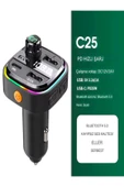 DEANB Car-İn Bluetooth Wireless 3.1A 2USB TF Kartlı Type-C RGB Işıklı Araç İçi FM Transmitter Şarj Cihazı - 2
