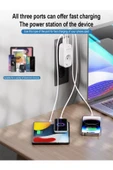 DEANB 3680W 2.4A 2xUSB 1xType-C 1xSoket Alman Akım Korumalı Saf Bakır Çoklu Kablosuz Duvar Prizi 1050J - 4