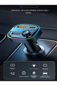 DEANB Car-İn Bluetooth Wireless 3.1A 2USB TF Kartlı Type-C RGB Işıklı Araç İçi FM Transmitter Şarj Cihazı - 7