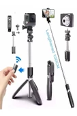 DEANB Telefon ve Kamera Uyumlu Bluetooth Tripodlu Selfie Çubuğu | 19-100cm Alüminyum Gövde VLOG - 5