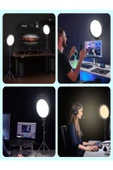 DEANB 36CM 360° Dönen LCD Göstergeli LED Işık - Fotoğraf ve Video Çekimleri İçin Filtreli ve Göz Korumalı - 8