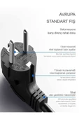 çelikwork inspiring technology FTR-1 2500Watt 2USB 1Type-C 10A Akım Korumalı 3'lü 2M Kablolu Siyah Çoklu Priz - 3