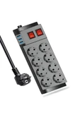 ÇELİKWORK Ftr008 4000watt 16a Akım Korumalı 2 Anahtarlı Priz 8'li Priz 3'usb 2metre Kablo Çoklayıcı - 1
