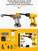 21V Şarjlı Araba Yıkama Makinesi 335PSI 18000RPM Çift Batarya 25000mAh Araç Tazyikli Su Pompası thumbnail 5