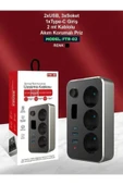 ÇELİKWORK Elektrik Sigortalı Akım Korumalı 2-usb 1-pd Type-c 3'lü Priz 2 Metre Kablo Anahtarlı Termal Korumalı - 3