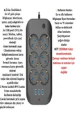 ÇELİKWORK FTR11 3xUSB 6xSOKET Termal Akım Korumalı 2 Metre Uzatma Kablolu Anahtarlı Çoklu Priz - 2