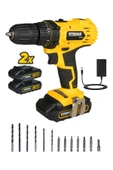 RTM350SET Şarjlı Matkap Çift Akülü 4'lü Set - Uç Tutucu-Mini Su Terazisi-Maket Bıçağı - 2