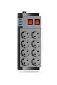 ÇELİKWORK FTR-08 4000W 16A Akım Korumalı 2 Anahtarlı 8'li Priz, 3 USB Portlu, 2 Metre Kablolu Çoklayıcı - 3