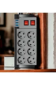 ÇELİKWORK FTR-08 4000W 16A Akım Korumalı 2 Anahtarlı 8'li Priz, 3 USB Portlu, 2 Metre Kablolu Çoklayıcı - 4