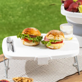 Porsima 07-1304 Katlanır Piknik Sepeti - Silikonlu Katlanabilir Saklama Kutusu - 21 L Beyaz thumbnail 3