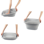 Porsima 07-1304 Katlanır Piknik Sepeti - Silikonlu Katlanabilir Saklama Kutusu - 21 L Beyaz thumbnail 4