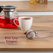 Porsima 16563-8 Paslanmaz Çelik Doğal Bitki Çayı Demleme Süzgeci - Maşalı Çay Demleme Süzgeci - 1