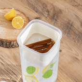 Porsima 06-1109 Detoks Sürahi & Limonluk Şeffaf 1,5 L - Beyaz thumbnail 2