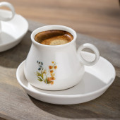 Porsima TE-218 Pablo Fincan Takımı-Desenli Porselen Fincan Takımı-Türk Kahvesi 6 Kişilik 90 cc - 2