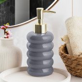 Porsima 3204 Seramik Sıvı Sabunluk - Tezgah Üstü Banyo Mutfak Lavabo Sabunluğu - 275 cc Antrasit - 1