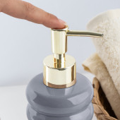 Porsima 3204 Seramik Sıvı Sabunluk - Tezgah Üstü Banyo Mutfak Lavabo Sabunluğu - 275 cc Antrasit - 2