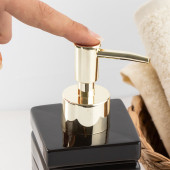 Porsima 3206 Seramik Sıvı Sabunluk - Tezgah Üstü Banyo Mutfak Lavabo Sabunluğu - 275 cc Siyah - 2