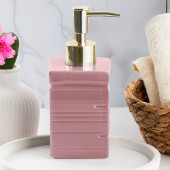 Porsima 3206 Seramik Sıvı Sabunluk - Tezgah Üstü Banyo Mutfak Lavabo Sabunluğu - 275 cc Pudra thumbnail 1