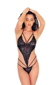 Siyah Dantelli Bodysuit - 1