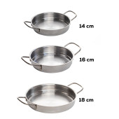 Porsima 3 lü Paslanmaz Çelik Sahan Takımı - Omlet Yumurta Sahan Seti 14-16-18 cm - 3