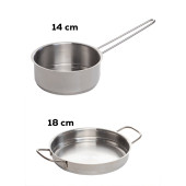 Porsima Paslanmaz Çelik Kaçerola ve Sahan Seti - Yumurta Sahan ve Sos Tavası 14-18 cm - 3