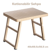 Porsima 0114 Portatif Katlanabilir Kamp Piknik Balkon Masası - Büyük Plastik Katlanır Sehpa Cappuccino - 1