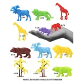 YUMURCAK TOYZ 669 Toy Play 12 Parça Renkli Mini Vahşi Hayvanlar Figür Seti 4-6cm Kız Erkek Çocuk Oyuncak Eğitici O thumbnail 2