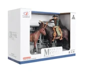 YUMURCAK TOYZ Model Hayvan Seti Jokey At ve Tay Kahverengi Kız Erkek Çocuk Oyuncak Eğitici Oyuncaklar thumbnail 2