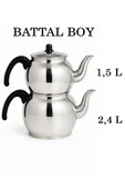 Alüminyum Küre Çaydanlık Battal Boy Siyah Kulp - 3