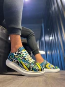 Yüksek Taban Renkli Baskılı Günlük Ayakkabı Sarı (Beyaz Taban) thumbnail 2