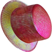 Kırmızı Renk Işıltılı Hologram Kumaş Kaplama Fötr Silindir Şapka Yetişkin Boy thumbnail 8