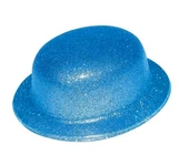 Mavi Renk Simli Melon Yuvarlak Parti Şapkası 24x26 cm thumbnail 3