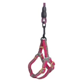 Köpek Göğüs Tasma Seti Dalga Desenli 2 cm*40-58 cm Mor-Pembe - 4