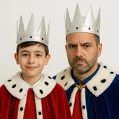 Gümüş Renk Eva Yumuşak Kral Kraliyet Tacı Yetişkin Çocuk Uyumlu 55 cm thumbnail 1