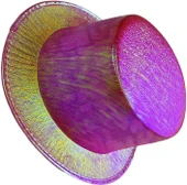 Fuşya Renk Işıltılı Hologram Kumaş Kaplama Fötr Silindir Şapka Yetişkin Boy thumbnail 4