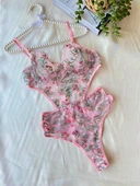 AmoraSecret AmoraSecret Çiçek Dal Desenli Pembe Bodysuit - 1