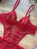 AmoraSecret AmoraSecret Çiçek Desenli Kırmızı Bodysuit - 2