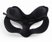 Siyah Renk Süet Kaplama Üzeri Gümüş Yeşil Simli Kedi Maskesi 17x14 cm thumbnail 2