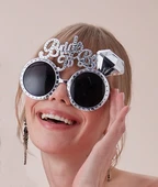 Gümüş Renk Bride To Be Yazılı Gelin Gözlüğü 15x10 cm thumbnail 5