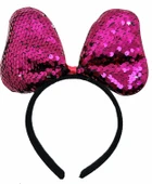 Renk Değiştiren Pullu Payetli Fiyonk Parti Tacı Fuşya Gümüş Renk 20x16 cm thumbnail 5