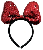 Renk Değiştiren Pullu Payetli Fiyonk Parti Tacı Kırmızı Gümüş Renk 20x16 cm thumbnail 3