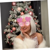 Pembe Renk Sim İşlenmiş Kalp Figürlü Parti Gözlüğü thumbnail 8