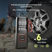 3in1 Kablosuz Usb Type-C 3*2000Mah Göstergeli Oto Lastik Hava Pompası - 3