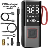 3in1 Kablosuz Usb Type-C 3*2000Mah Göstergeli Oto Lastik Hava Pompası - 7