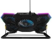 Addison Rampage AD-RC13 BELLATRIX Siyah 5 Fan 2 USB RGB Işıklı 15-17 Notebook Soğutucu Stand - 5